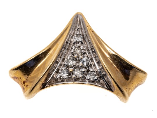 Contemporary 14K Pave Set Diamond Pendant