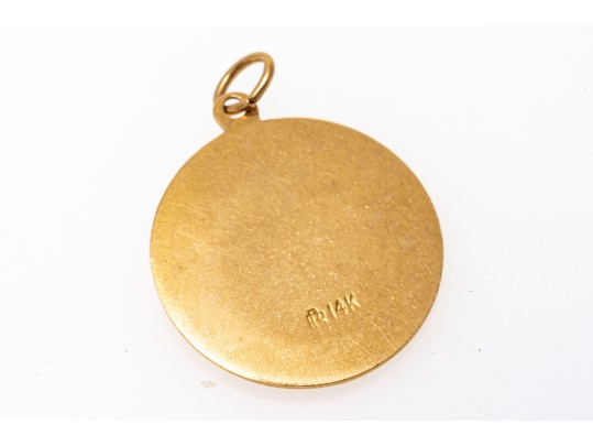 14k Yellow Gold Handsome Round St. Jude Thaddeus Medal