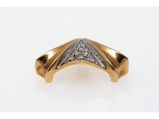 Contemporary 14K Pave Set Diamond Pendant