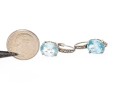 Sterling Silver Lovely Graduated Pale Blue Topaz Bangle Bracelet And Compatible Earrings
