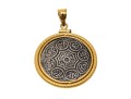 Tibetan Silver Coin In 18K Pendant