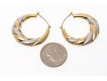 Contrastoing 14K White And Yellow Gold Hoop Earrings