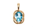 Simple 14K Light Blue Topaz Pendant
