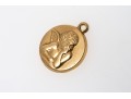 14k Yellow Gold Charming Guardian Angel Medal