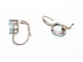 Sterling Silver Lovely Graduated Pale Blue Topaz Bangle Bracelet And Compatible Earrings