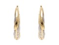 Contrastoing 14K White And Yellow Gold Hoop Earrings