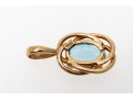 Simple 14K Light Blue Topaz Pendant