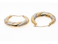 Contrastoing 14K White And Yellow Gold Hoop Earrings