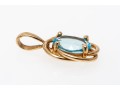 Simple 14K Light Blue Topaz Pendant