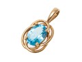 Simple 14K Light Blue Topaz Pendant