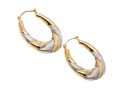 Contrastoing 14K White And Yellow Gold Hoop Earrings