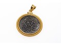 Tibetan Silver Coin In 18K Pendant