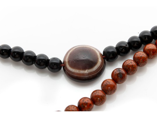 Coral, Tourmaline & River Stone Beaded Bracelets And Necklaces