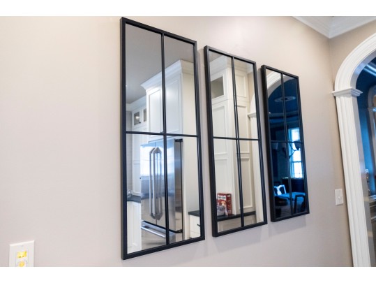 Trio Of Modern Decorative Iron Wall Mirrors