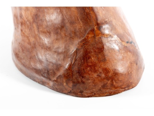 Vintage Handmade Leather Wrapped Horse Head Bust 