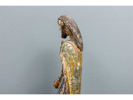 Spanish Colonial Saint Roch Santo Wood Carving