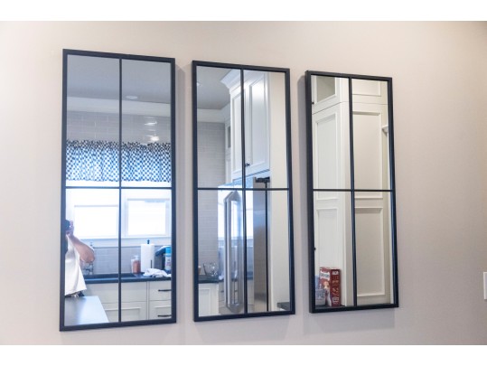 Trio Of Modern Decorative Iron Wall Mirrors