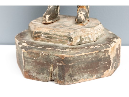 Spanish Colonial Saint Roch Santo Wood Carving