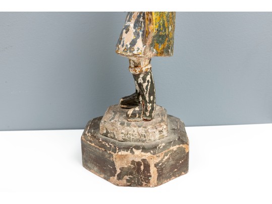 Spanish Colonial Saint Roch Santo Wood Carving