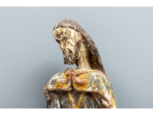 Spanish Colonial Saint Roch Santo Wood Carving