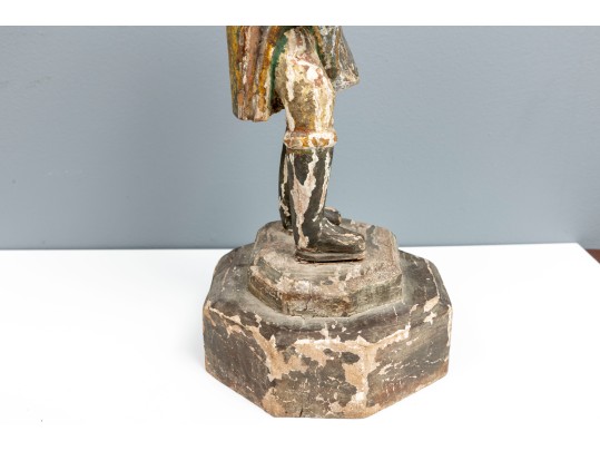 Spanish Colonial Saint Roch Santo Wood Carving