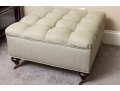 Contemporary Tufted Khaki Storage Ottoman