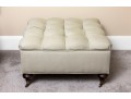 Contemporary Tufted Khaki Storage Ottoman