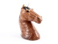 Vintage Handmade Leather Wrapped Horse Head Bust 