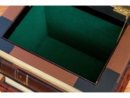 Wonderful Trompe L'oeil Stacked Book Storage Side Table