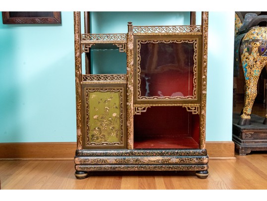 Antique Japanese Lacquered Curio Cabinet