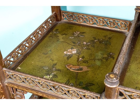 Antique Japanese Lacquered Curio Cabinet