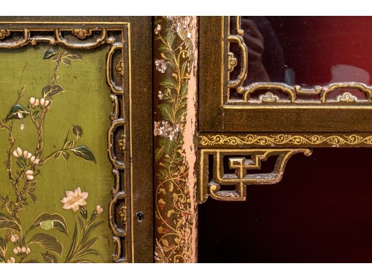 Antique Japanese Lacquered Curio Cabinet