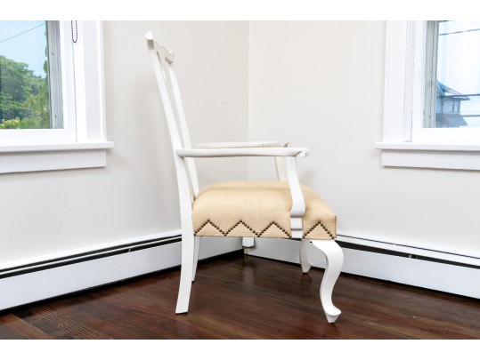 Contemporary Oversized Lacquered Queen Ann Style Arm Chair 