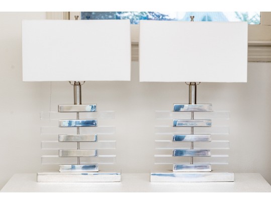 Pair Of Chrome & Acrylic 