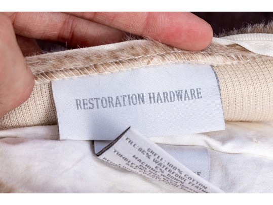 Pair Of Restoration Hardware Faux Fur Bolsters 