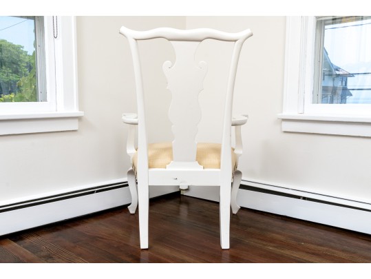 Contemporary Oversized Lacquered Queen Ann Style Arm Chair 