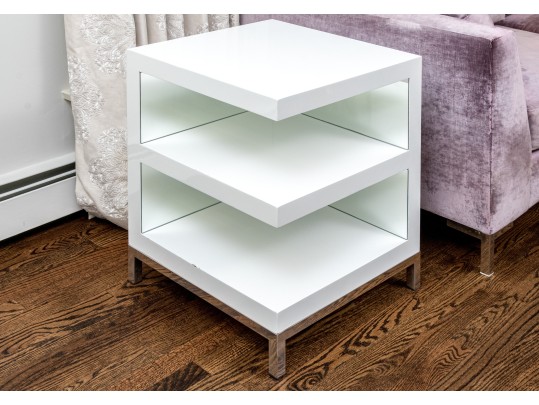 Modern Lacquered Square Accent Table 