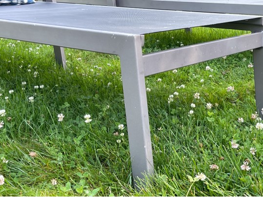 Pair Of Gloster Aluminum And Teak Chaise Lounges