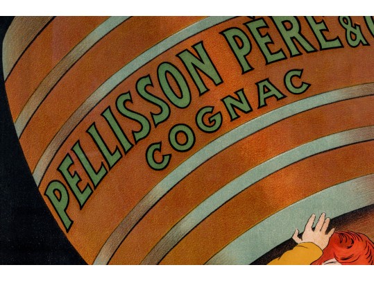 Cognac Pellisson Framed Reproduction Advertising Poster