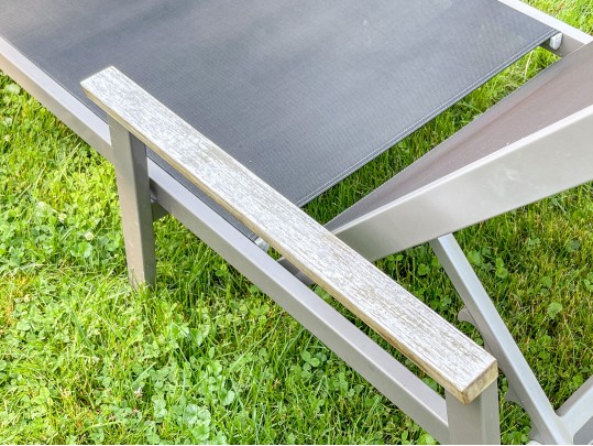 PAIR Of Gloster Aluminum And Teak Chaise Lounges