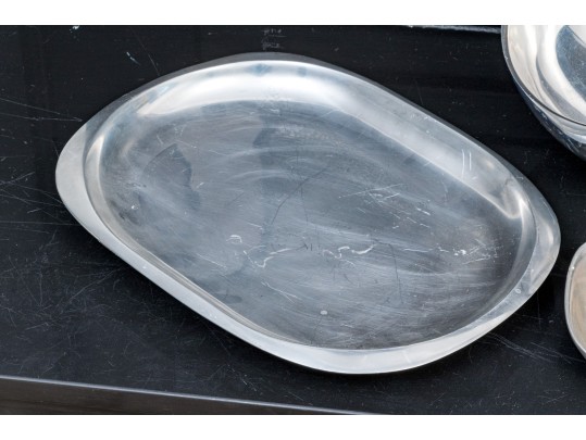 Collection Of Five Nambe & Wiltonware Aluminum Serving Pieces