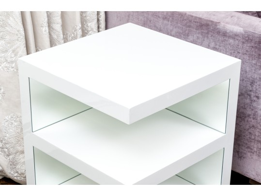 Modern Lacquered Square Accent Table 