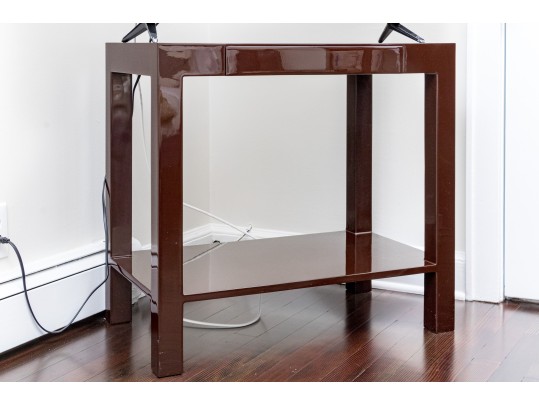 Awesome Lacquered Small Parson’s Style Table 