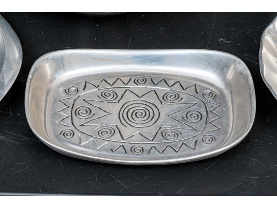 Collection Of Five Nambe & Wiltonware Aluminum Serving Pieces