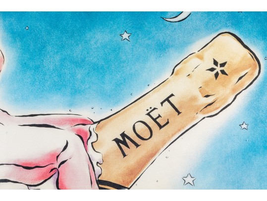Moet Et Chandon Champagne Reproduction Advertising Poster, Framed