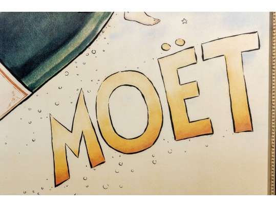 Moet Et Chandon Champagne Reproduction Advertising Poster, Framed