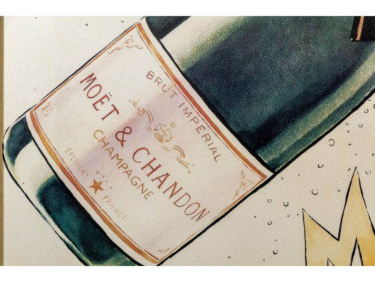 Moet Et Chandon Champagne Reproduction Advertising Poster, Framed