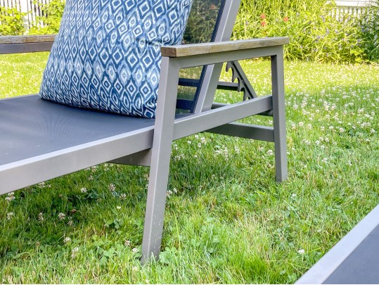 PAIR Of Gloster Aluminum And Teak Chaise Lounges