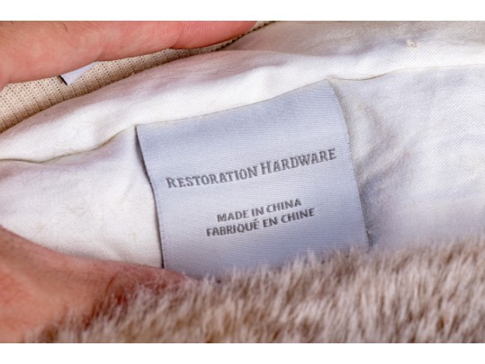 Pair Of Restoration Hardware Faux Fur Bolsters 