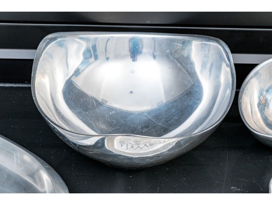 Collection Of Five Nambe & Wiltonware Aluminum Serving Pieces